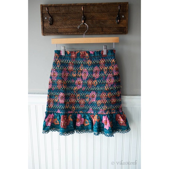 Anthropologie Farm Rio Flounce Mini skirt size XS NEW - Picture 3 of 5